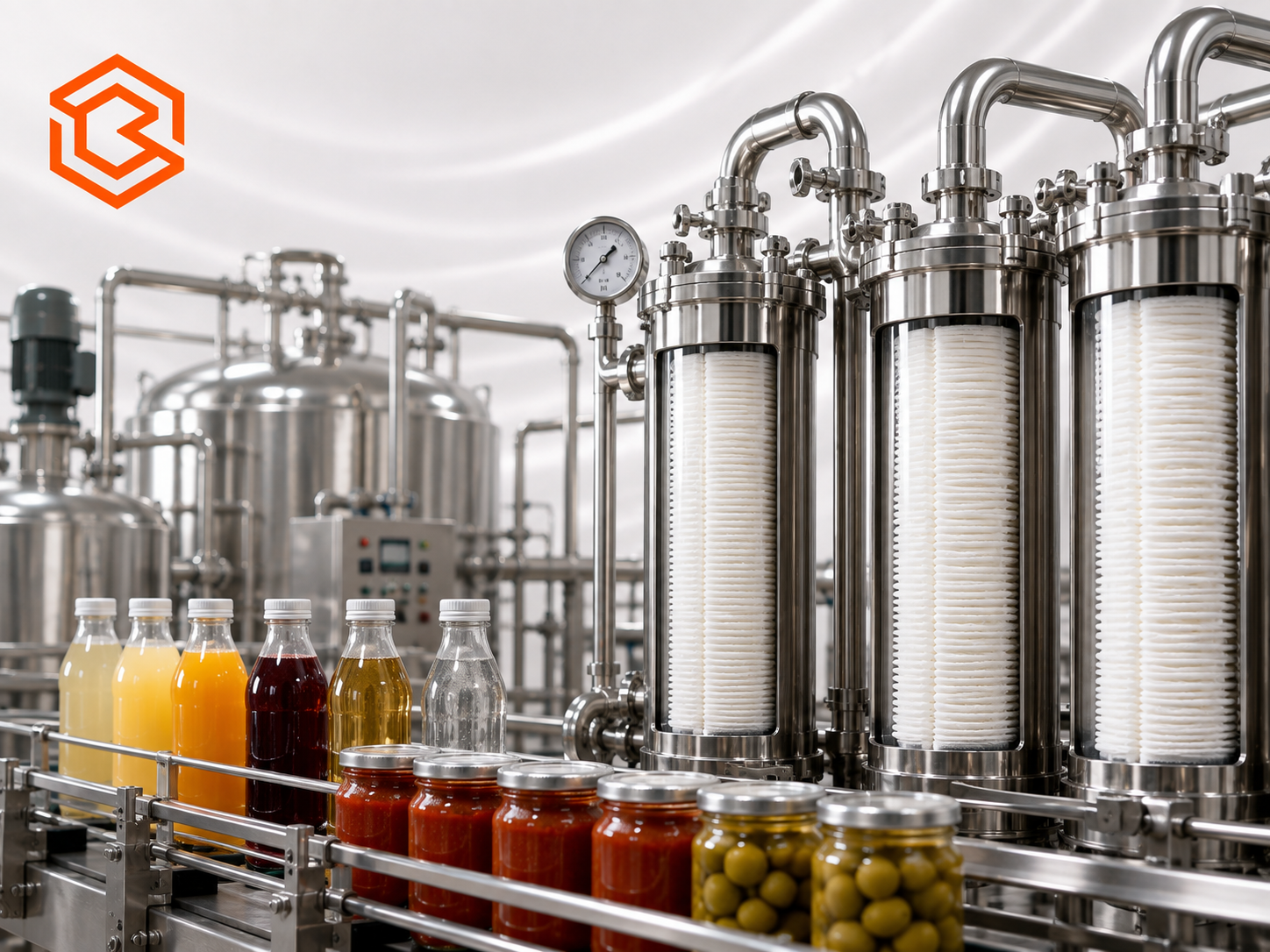 Sanitary cartridge filtration system for food and beverage processing