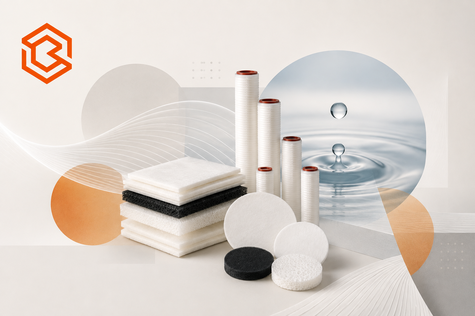 Sri Bharathi filtration portfolio with filter pads, cartridges and liquid-filtration imagery