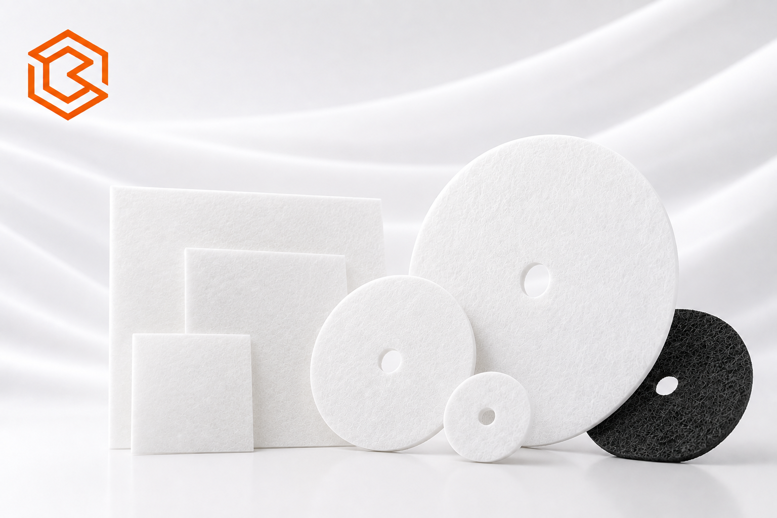 Sri Bharathi filter pads in circular and rectangular formats with white and activated-carbon media