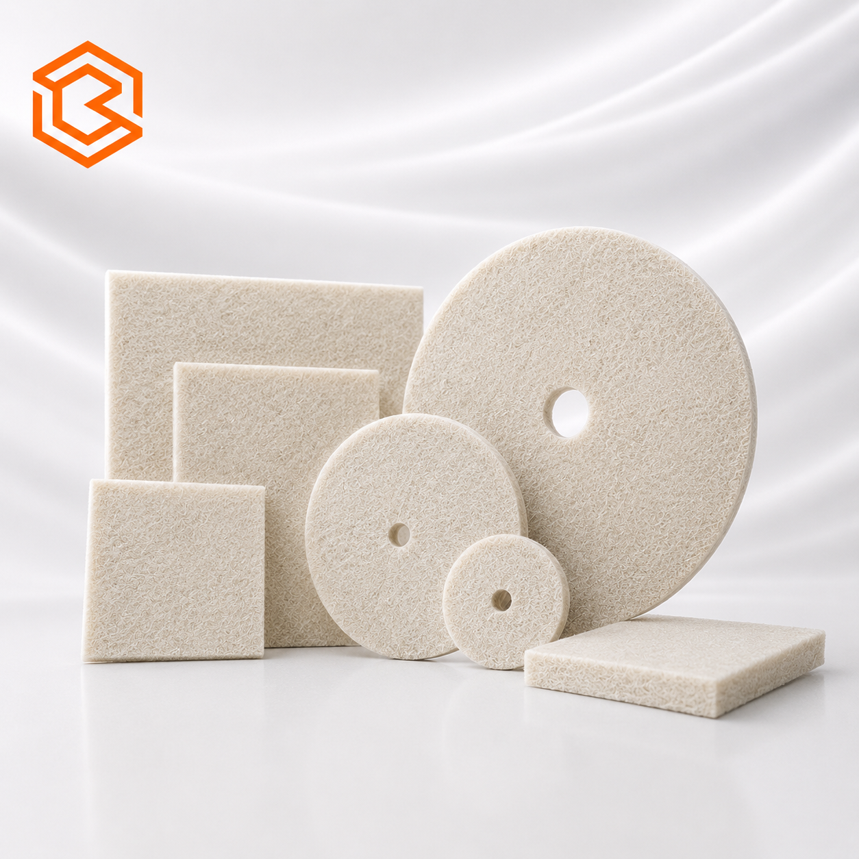 Sri Bharathi high-temperature filter pads in circular and rectangular formats