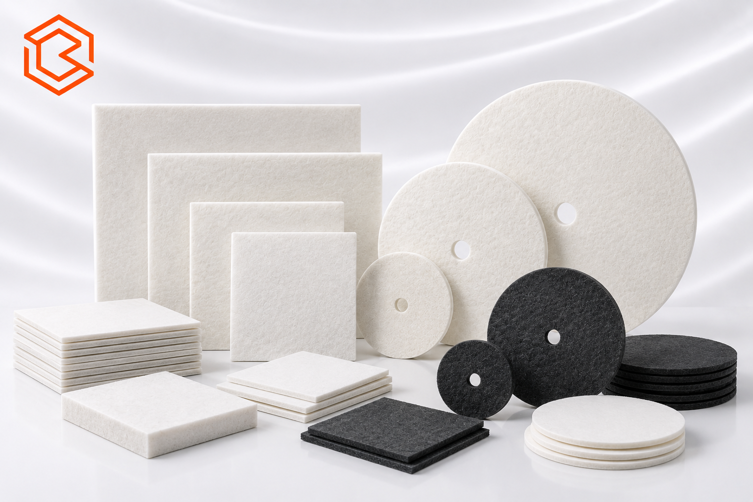 Sri Bharathi industrial filter pads in circular and rectangular formats with white and activated-carbon media