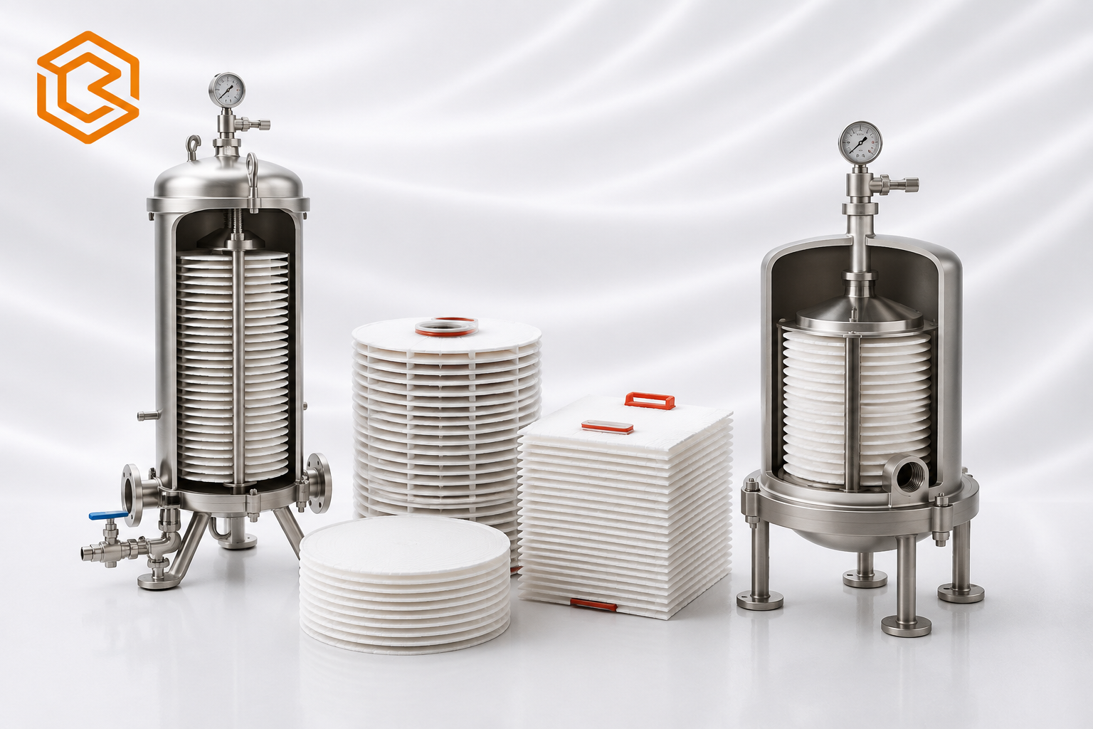 Sri Bharathi lenticular filter modules with stainless-steel housings in circular and rectangular formats