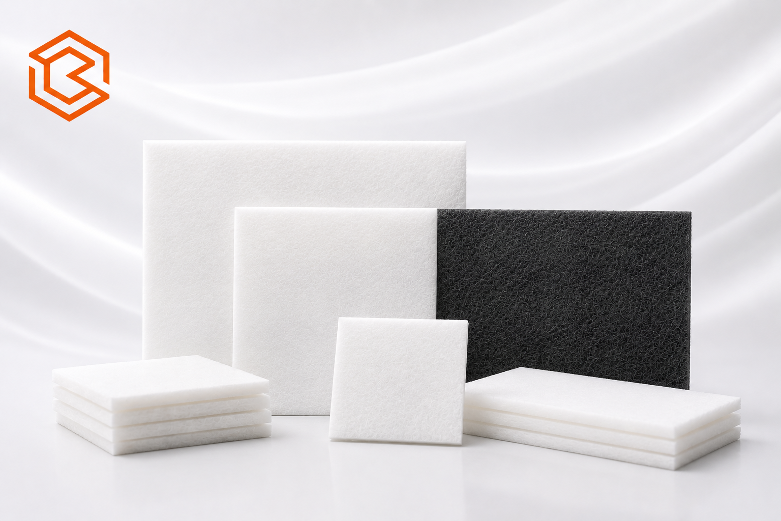 Sri Bharathi rectangular pulp filter pads in multiple sizes and white and activated-carbon constructions