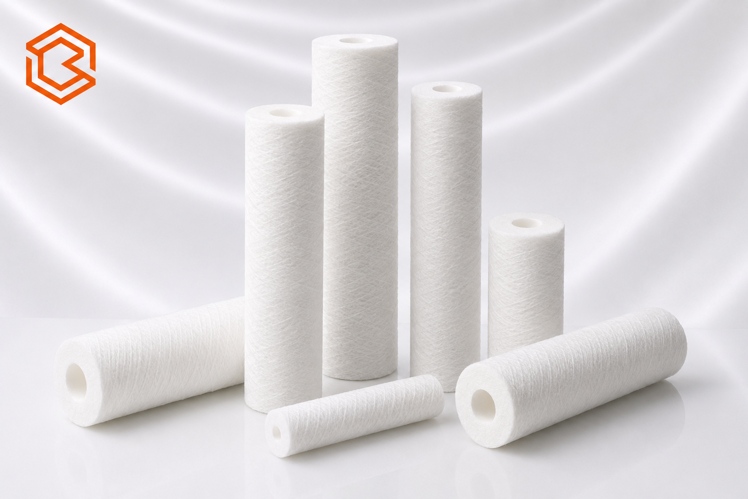 Spun-bonded depth filter cartridges in multiple lengths and diameters