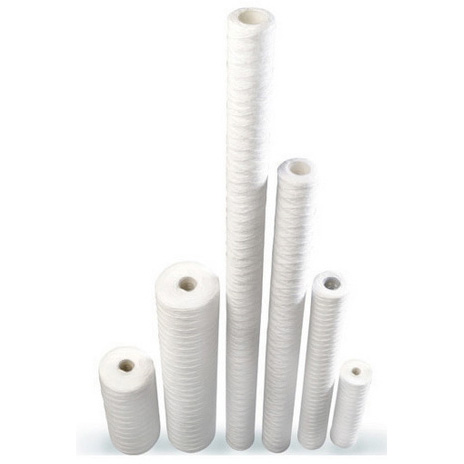 Six yarn-wound filter cartridges in different lengths